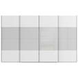 SCHWEBETÜRENSCHRANK  in Weiß, Seidengrau  - Chromfarben/Seidengrau, KONVENTIONELL, Glas/Holzwerkstoff (361/223/68cm) - Novel