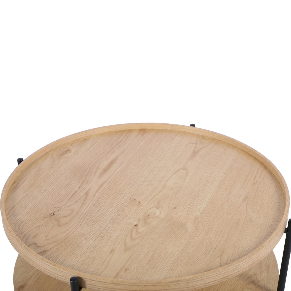 SOFFBORD i trä, metall, trämaterial 84/84/38 cm  - svart/ekfärgad, Natur, metall/trämaterial (84/84/38cm) - Stylife