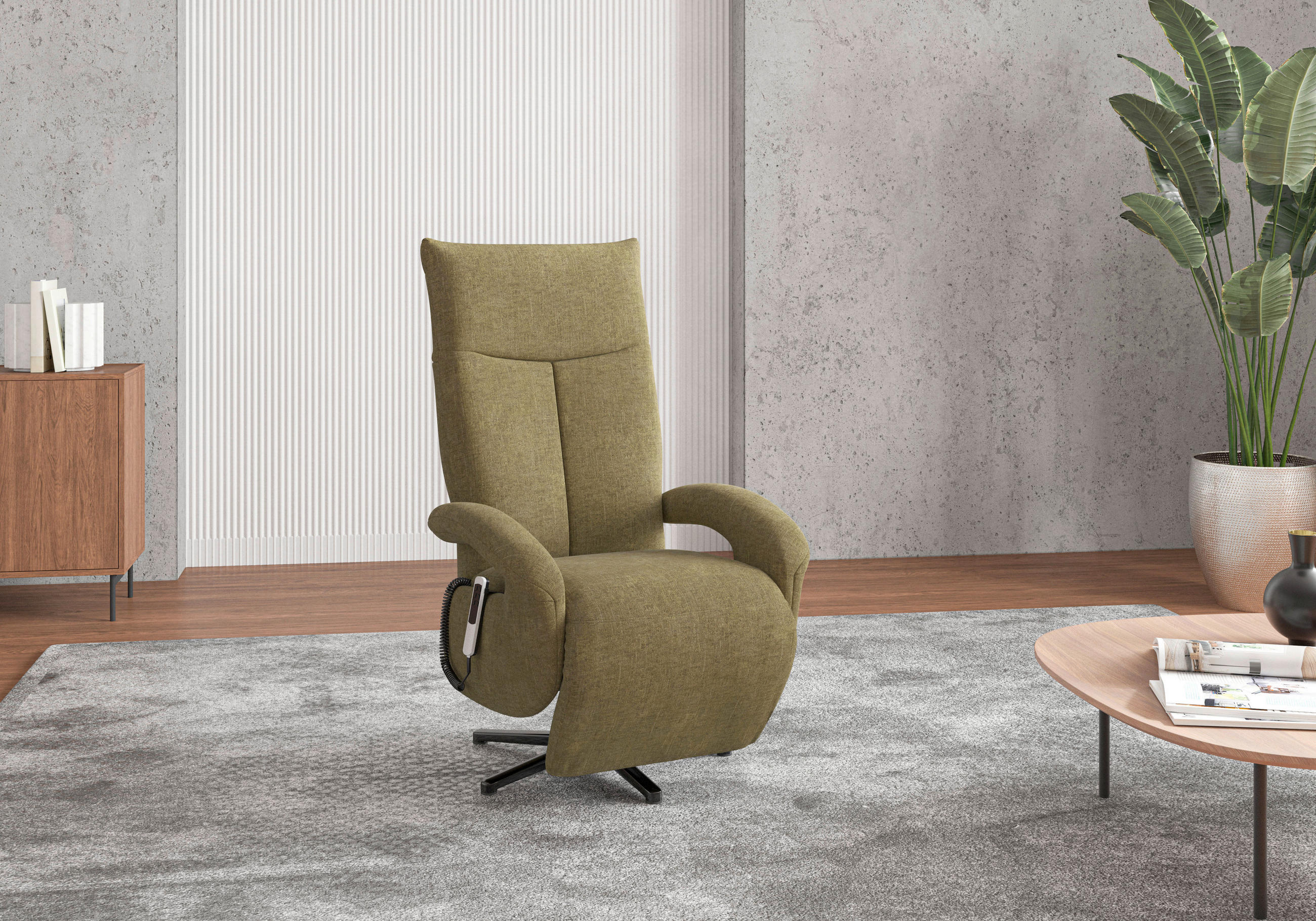 SESSEL in Flachgewebe Olivgrün  - Schwarz/Olivgrün, Konventionell, Textil/Metall (74/112/82cm) - Sit & More