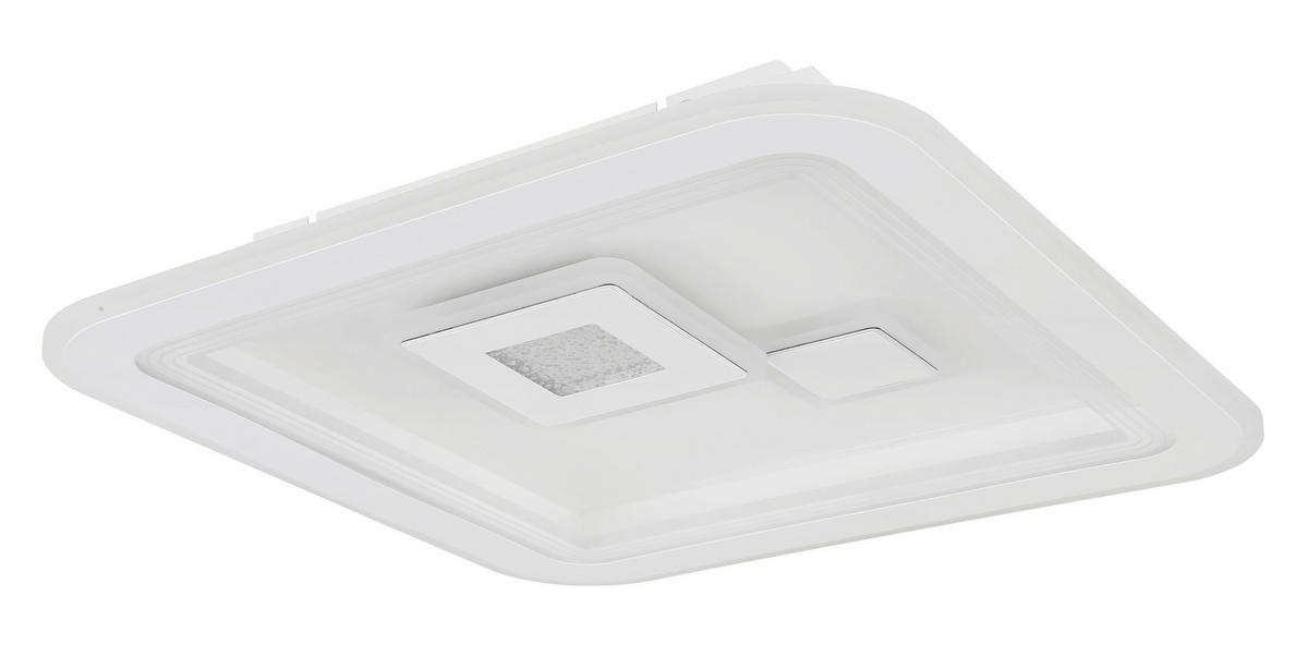 LED-TAKLAMPA 40 W 46,6/46,6/7,4 cm  - klar/vit, Design, metall/plast (46,6/46,6/7,4cm) - Globo