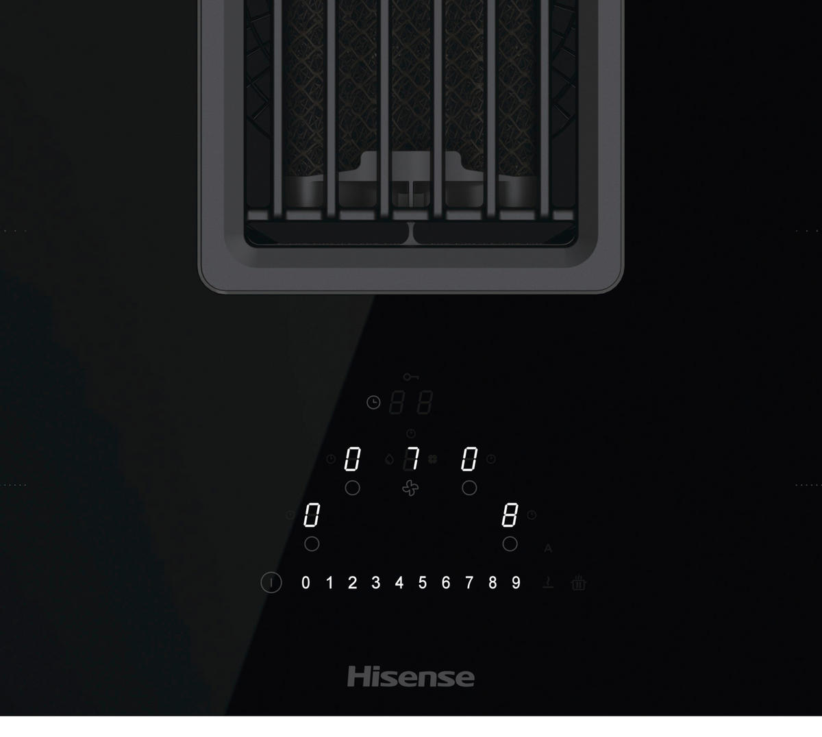 KOCHFELD-DUNSTABZUG-KOMBI  - Schwarz, Basics, Glas/Metall (83/23/52cm) - Hisense