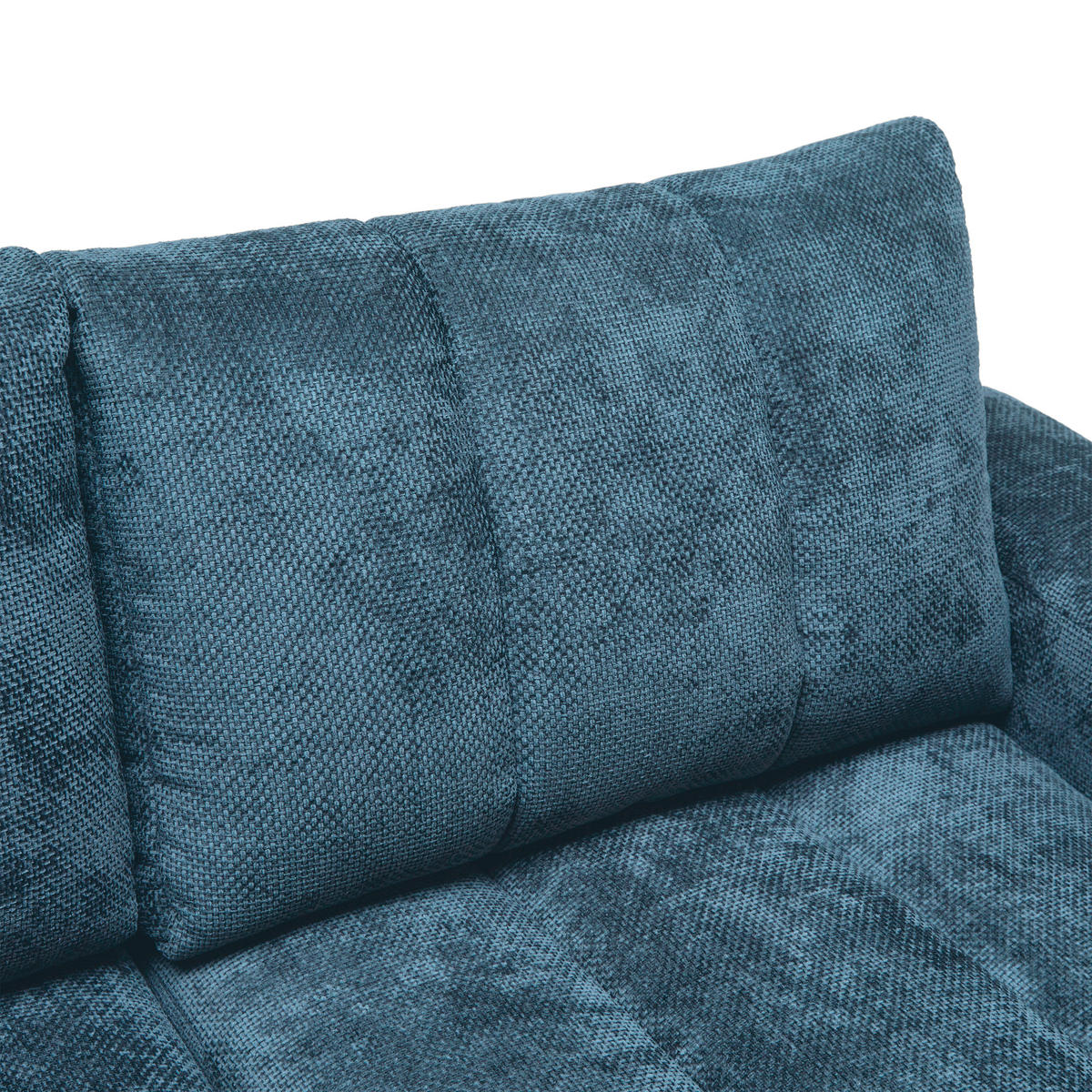 ECKSOFA Flachgewebe Petrol  - Schwarz Hochglanz/Petrol, Modern, Textil/Metall (166/93/273cm) - MID.YOU