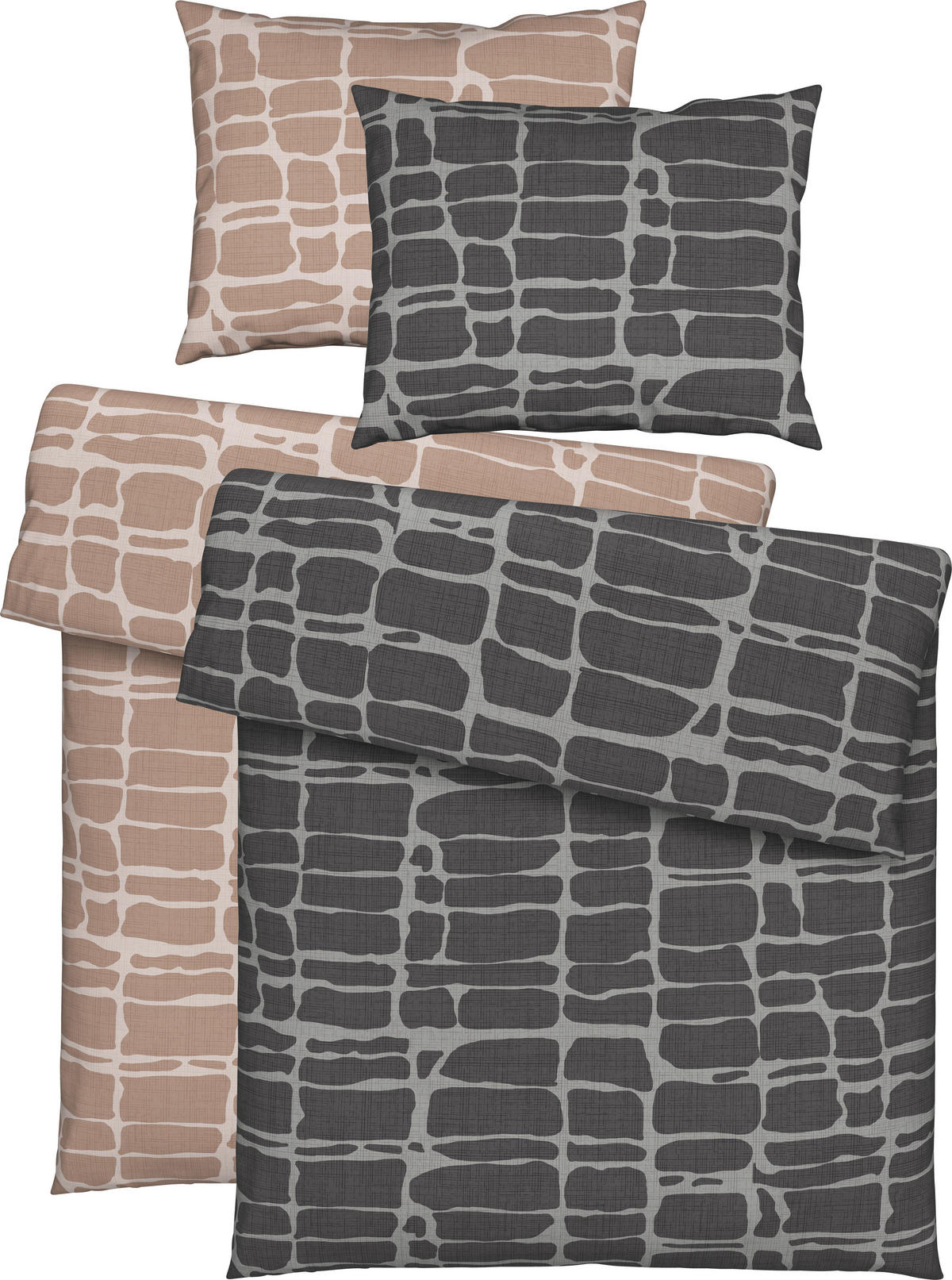 POSTEĽNÁ BIELIZEŇ, renforcé, taupe, 140/200 cm - taupe, Konventionell, textil (140/200cm) - Esposa