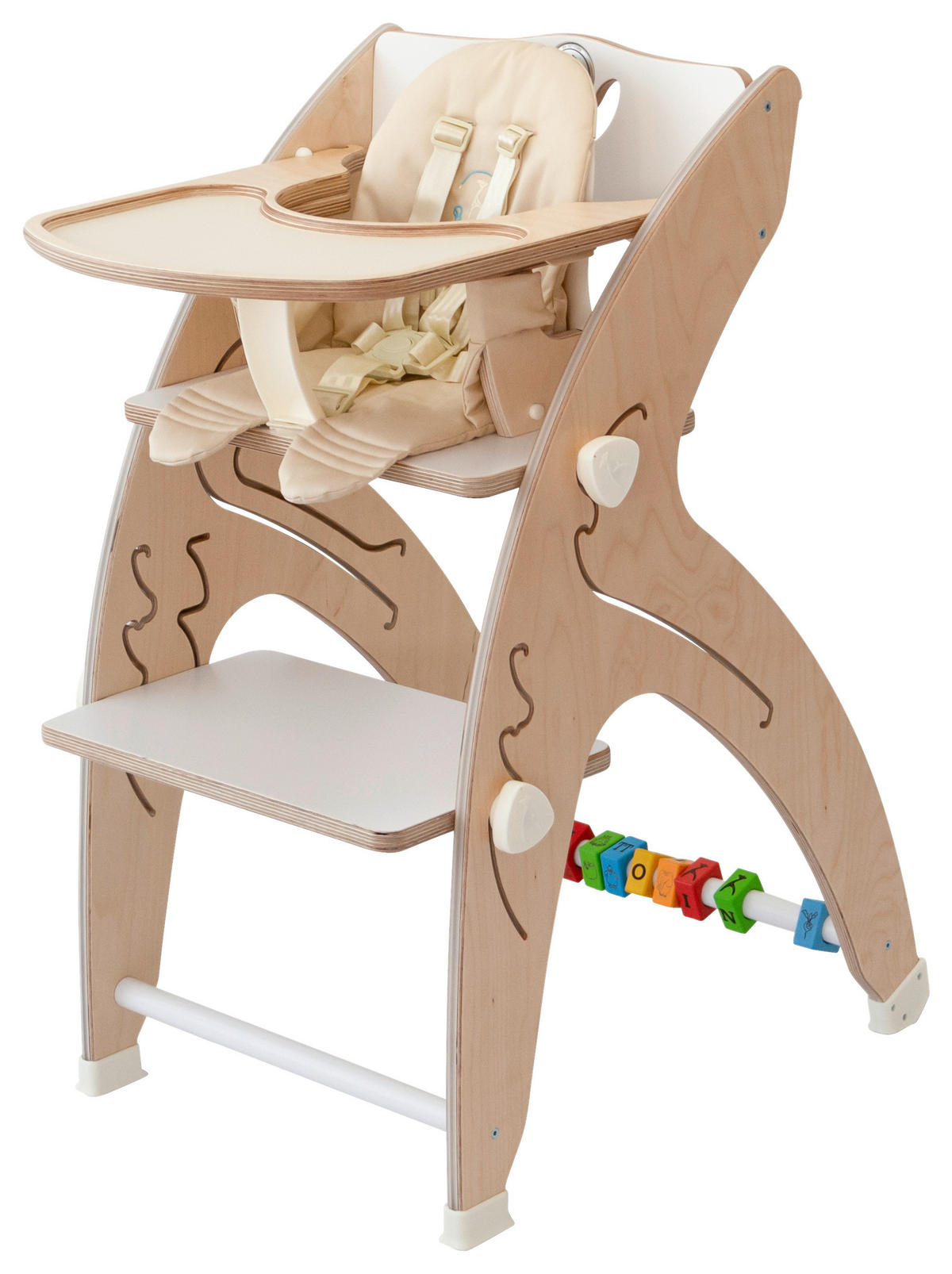ESS- UND SPIELBRETT Quarttolino  - Naturfarben/Weiß, Basics, Holz (43/0,18/40cm)