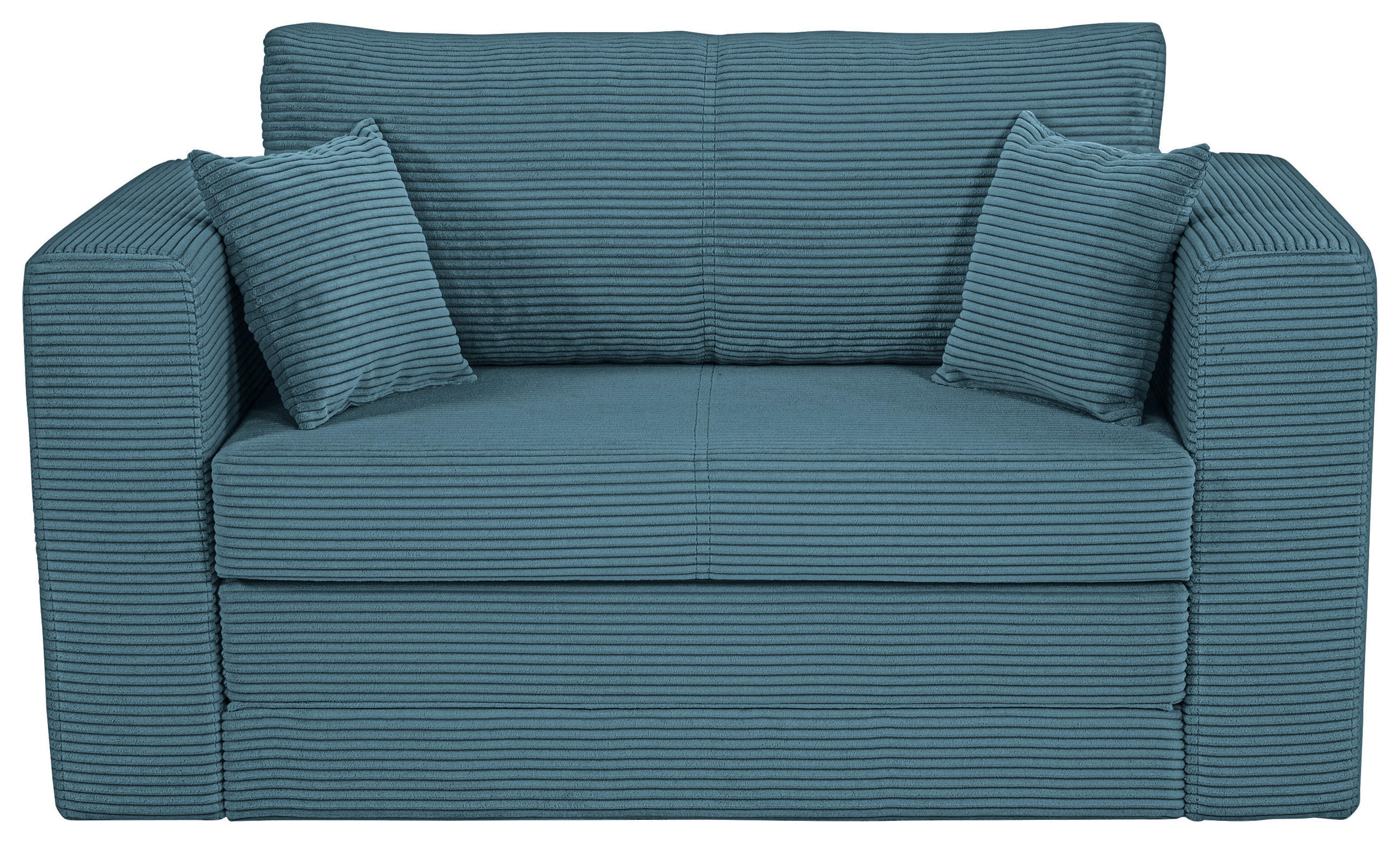 JUGEND- UND KINDERSOFA Cord Türkis  - Türkis/Schwarz, KONVENTIONELL, Textil (136/78/72cm) - Xora