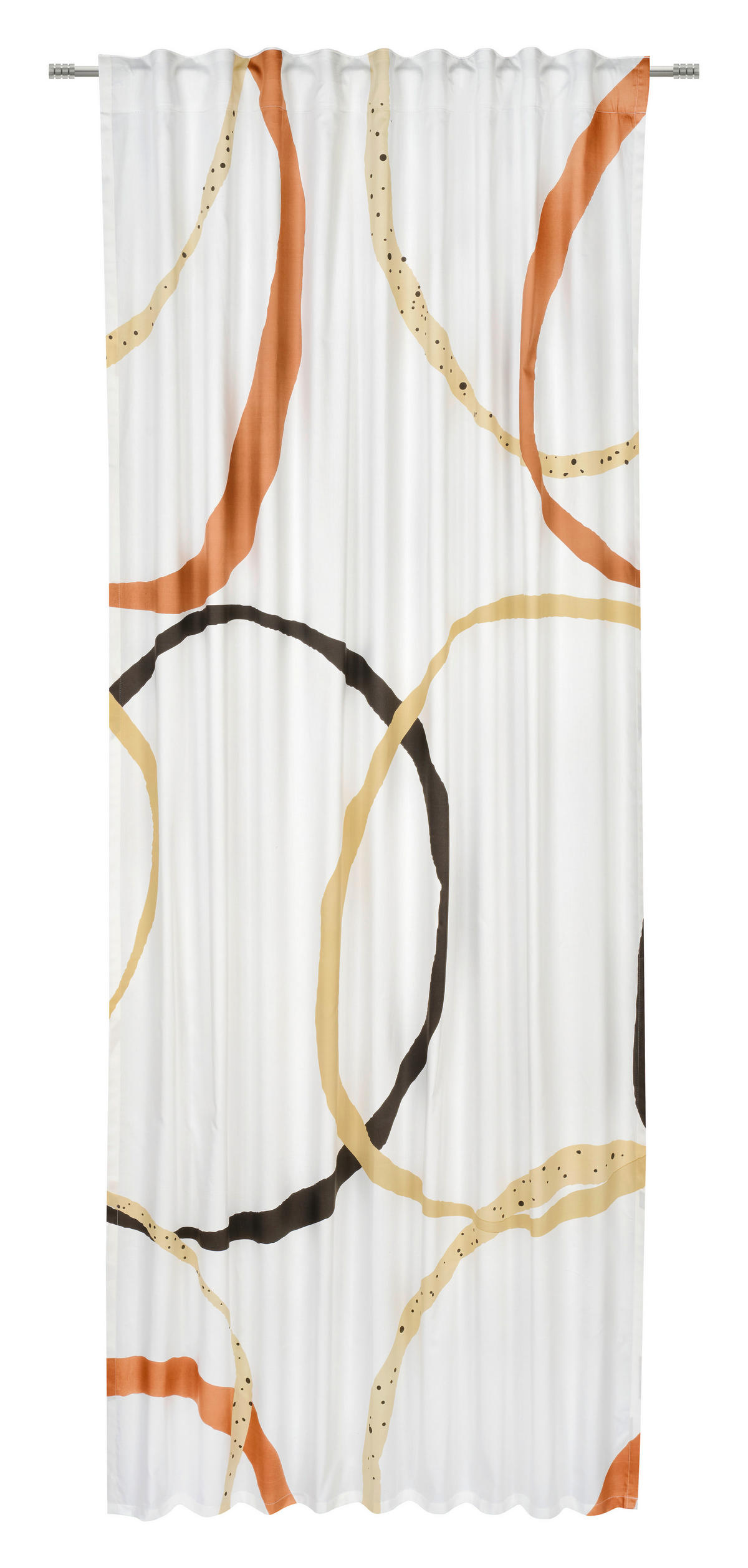 HOTOVÝ ZÁVES, nepriehľadné, 135/255 cm - hnedá/biela, Trend, textil (135/255cm) - Esposa