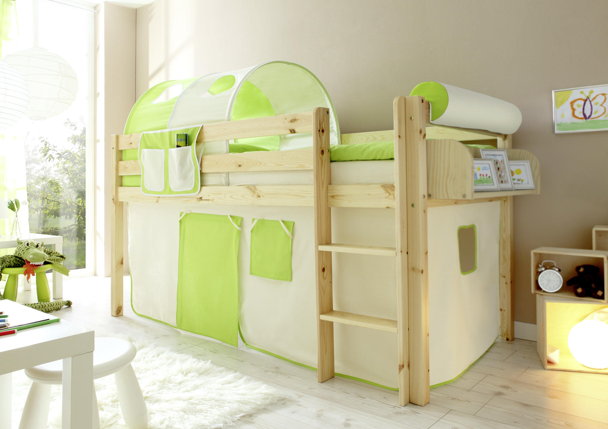 HOCHBETT 90/200 cm Grün, Naturfarben, Beige Naturfarben  - Beige/Naturfarben, Natur, Holz (90/200cm) - MID.YOU