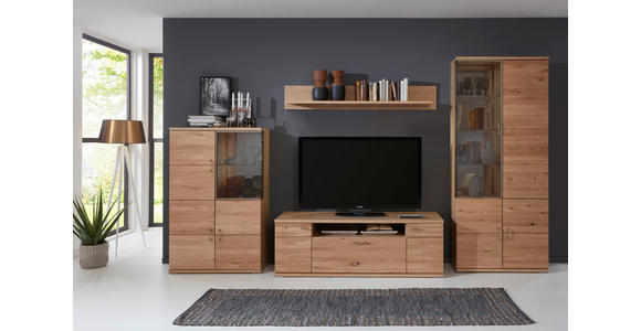 WOHNWAND  in Alteiche  364,1/211,6/55,5 cm  - Alteiche/Grau, MODERN, Glas/Holz (364,1/211,6/55,5cm) - Linea Natura