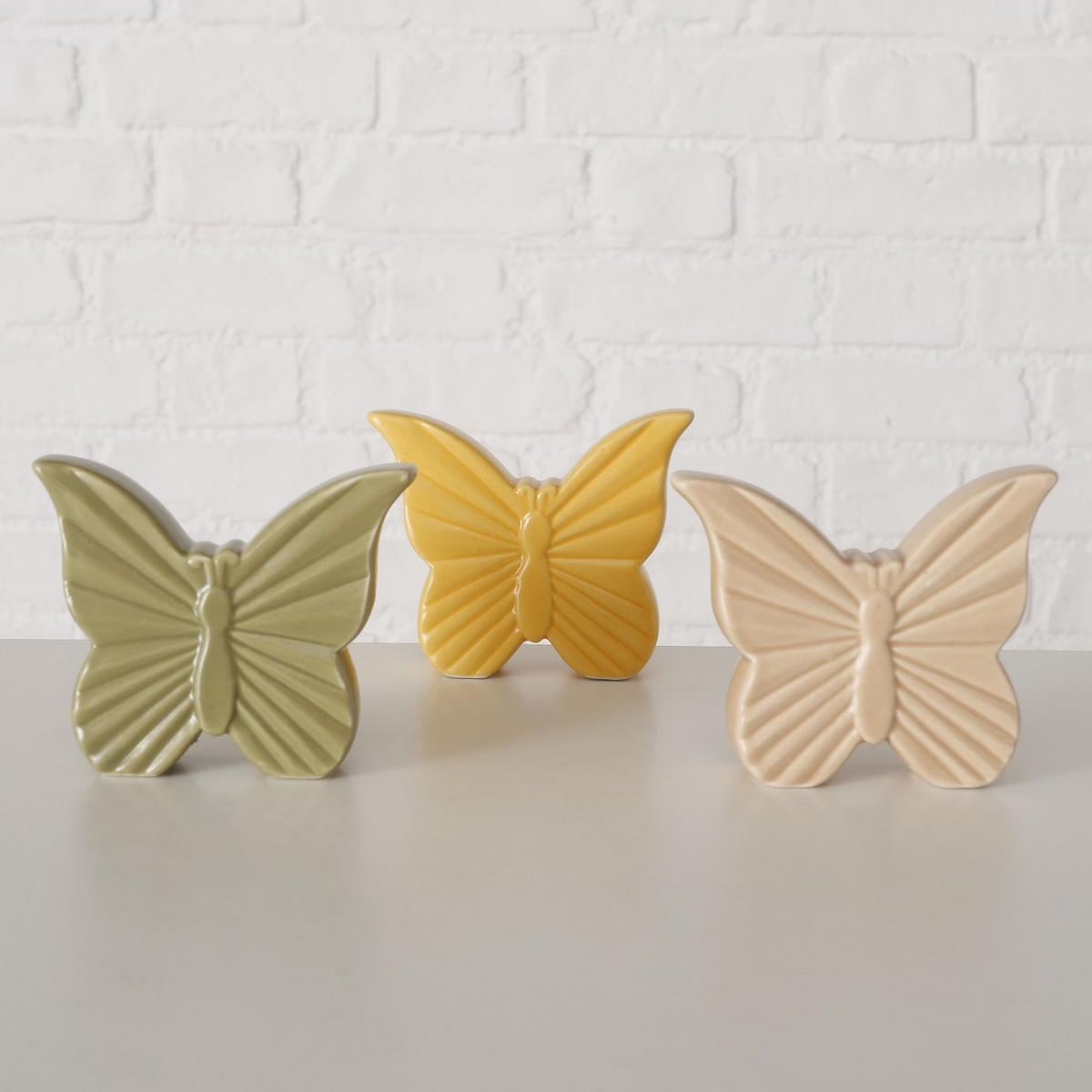 DEKORATIONSFJÄRIL - beige/grön, Basics, keramik (8,5/2/7cm)