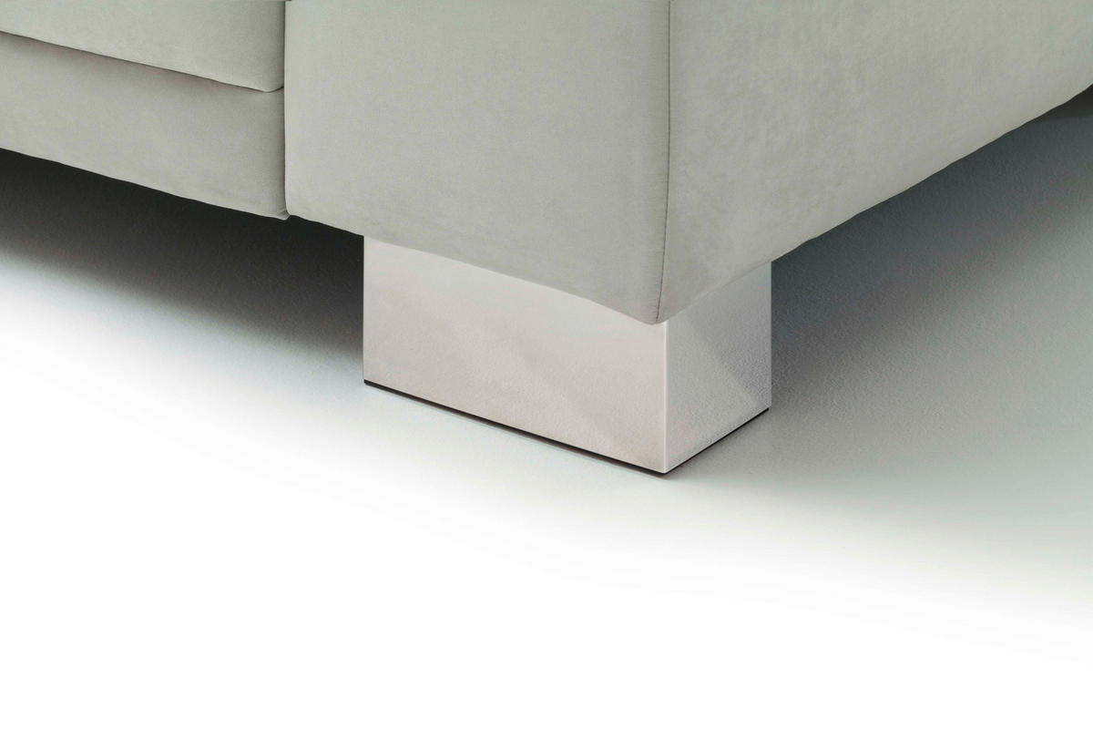 ECKSOFA in Mikrofaser Gelb, Orange  - Chromfarben/Gelb, Design, Holz/Textil (205/270cm) - Pure Home Lifestyle