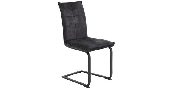 SCHWINGSTUHL   Samt, Velours  - Anthrazit, Design, Textil/Metall (46/93/59cm) - Carryhome