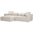 ECKSOFA in Flachgewebe Hellbraun  170/280 cm  - Hellbraun/Schwarz, KONVENTIONELL, Kunststoff/Textil (170/280cm) - Carryhome
