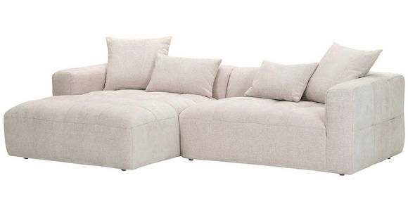 ECKSOFA in Flachgewebe Hellbraun 170/280 cm - Hellbraun/Schwarz, KONVENTIONELL, Kunststoff/Textil (170/280cm) - Carryhome