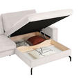 ECKSOFA in Cord Hellgrau  - Hellgrau/Schwarz, Design, Textil/Metall (302/180cm) - Venda