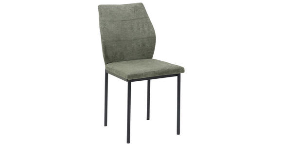 STUHL Samt Grün - Schwarz/Grün, Design, Textil/Metall (44/88/57cm) - Carryhome