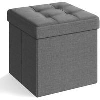 ÚLOŽNÝ BOX NA SEDENIE, textil, kompozitné drevo, 38/38/38 cm - sivá, Basics, kompozitné drevo/textil (38/38/38cm)