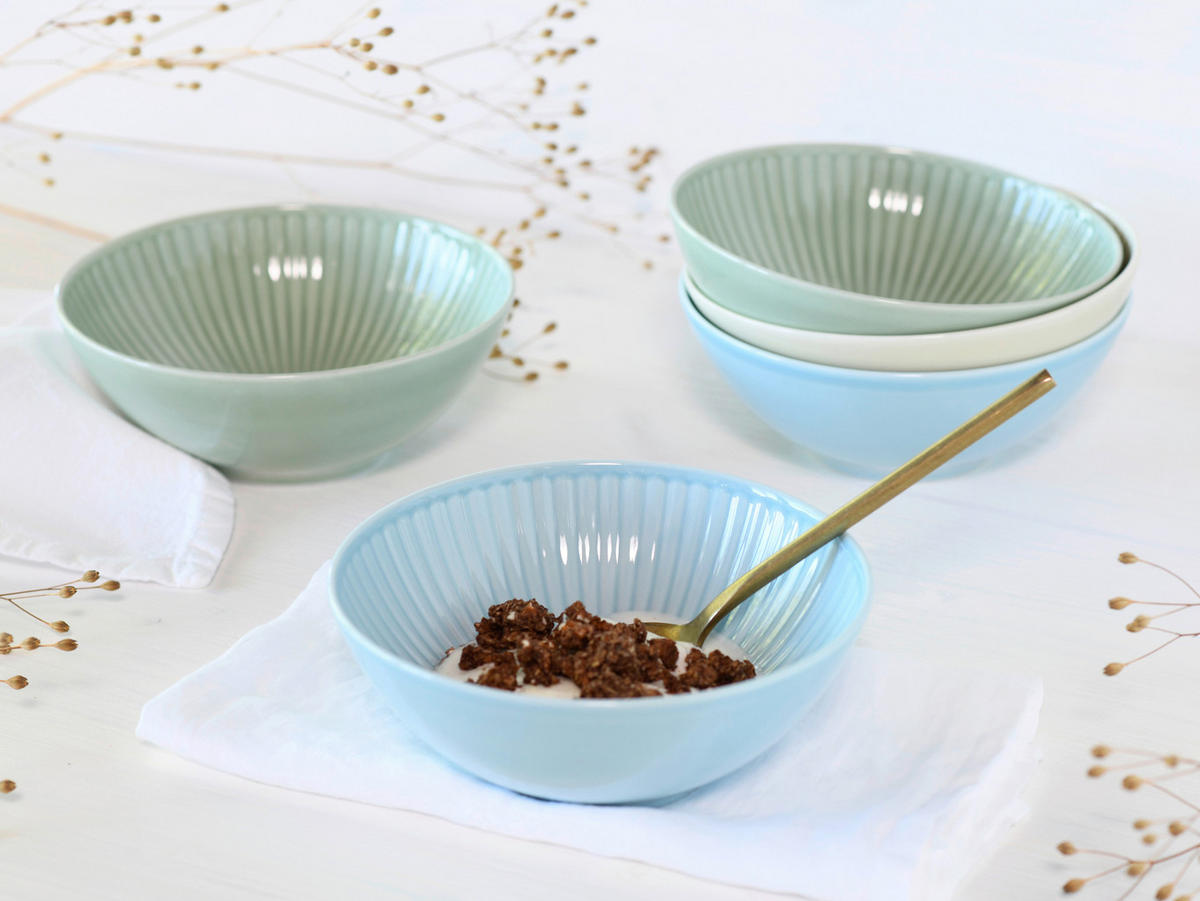 SKÅLSET 6 delar Valencia   - pastellgrön/cremefärgad, Basics, keramik - Creatable