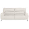 3-SITZER-SOFA Lederlook Weiß  - Chromfarben/Weiß, MODERN, Textil/Metall (210/92/96cm) - MID.YOU