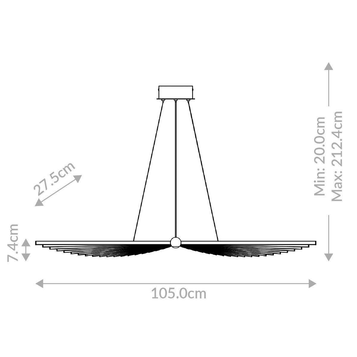 LED-HÄNGELEUCHTE 20/105/27,5 cm    - Goldfarben, Design, Kunststoff/Metall (20/105/27,5cm) - Elstead Lighting
