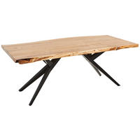 ESSTISCH in Holz, Metall 200/90/76 cm  - Schwarz/Akaziefarben, ROMANTIK / LANDHAUS, Holz/Metall (200/90/76cm) - Landscape