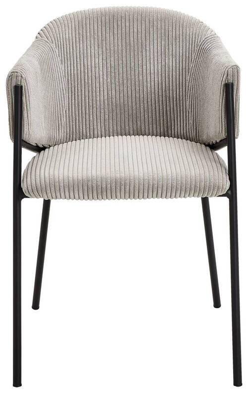 ARMLEHNSTUHL  in Eisen Cord  - Schwarz/Grau, Design, Textil/Metall (53/78/61cm) - Hom`in