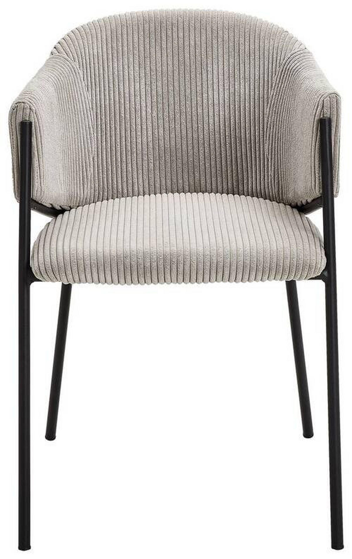 ARMLEHNSTUHL  in Eisen Cord  - Schwarz/Grau, Design, Textil/Metall (53/78/61cm) - Hom`in