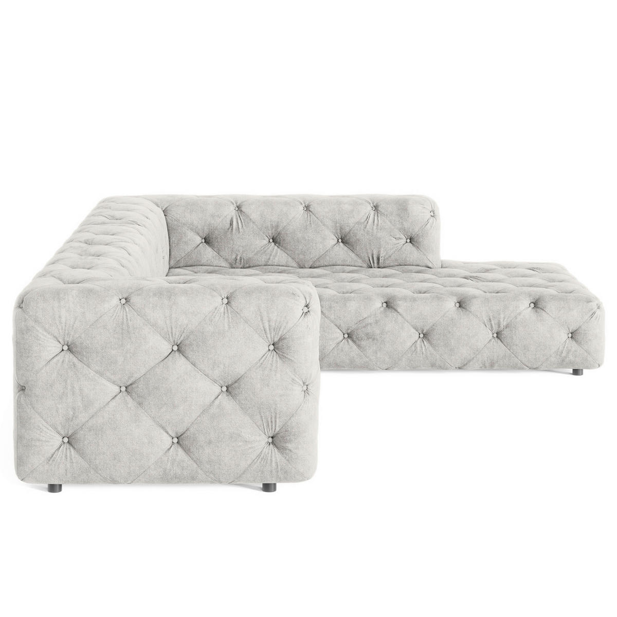 ECKSOFA Mikrofaser Hellgrau  - Hellgrau/Schwarz, Design, Kunststoff/Textil (325/228cm) - P & B
