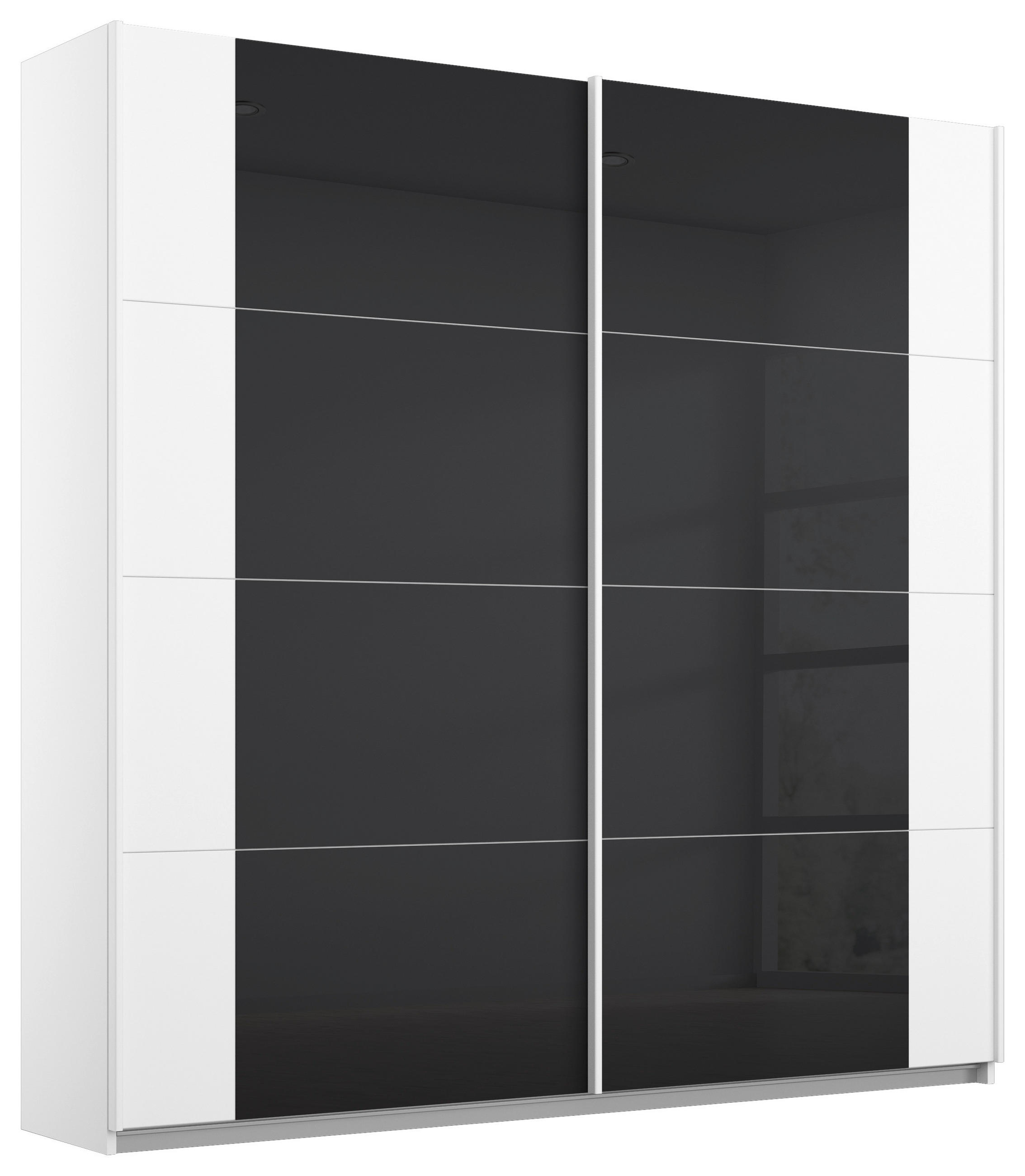 SCHWEBETÜRENSCHRANK 181/210/62 cm,  in Anthrazit, Weiß, 2  - Anthrazit/Weiß, MODERN, Glas/Holzwerkstoff (181/210/62cm) - Rauch Möbel