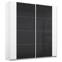 SCHWEBETÜRENSCHRANK 181/210/62 cm,  in Weiß, Anthrazit, 2 Tür(en)  - Anthrazit/Weiß, MODERN, Glas/Holzwerkstoff (181/210/62cm) - Rauch Möbel
