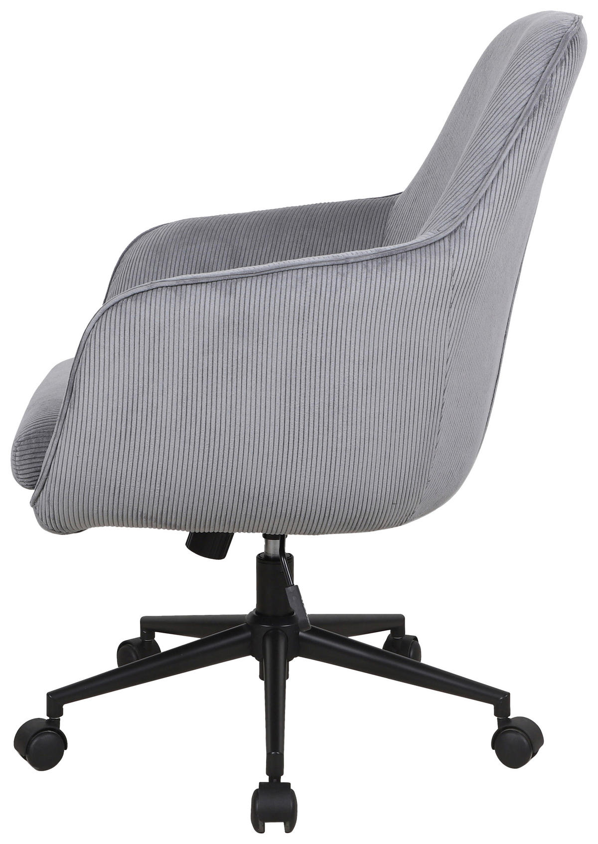 SCAUN ROTATIV  catifea raiată gri închis  - gri închis/negru, Design, plastic/metal (63/95/71cm) - Novel