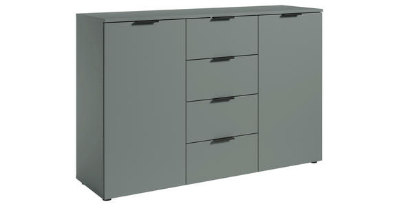 SIDEBOARD  in 135/90/40 cm  - Salbeigrün/Schwarz, Basics, Holzwerkstoff/Kunststoff (135/90/40cm) - Carryhome