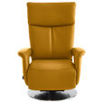 RELAXSESSEL in Leder Currygelb  - Currygelb/Edelstahlfarben, Design, Leder/Metall (78/112/85cm) - Cantus