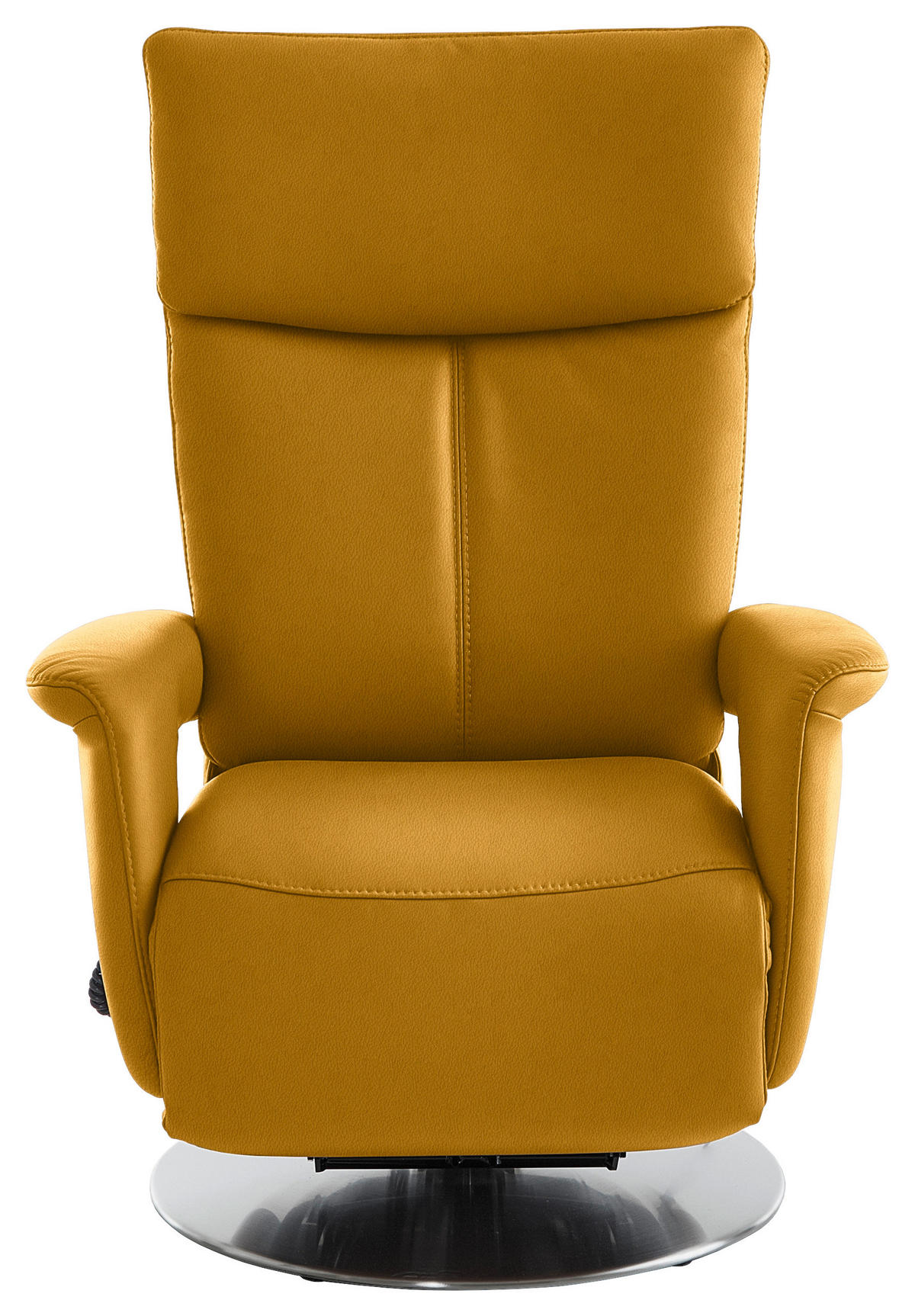 RELAXSESSEL in Leder Currygelb  - Currygelb/Edelstahlfarben, Design, Leder/Metall (78/112/85cm) - Cantus