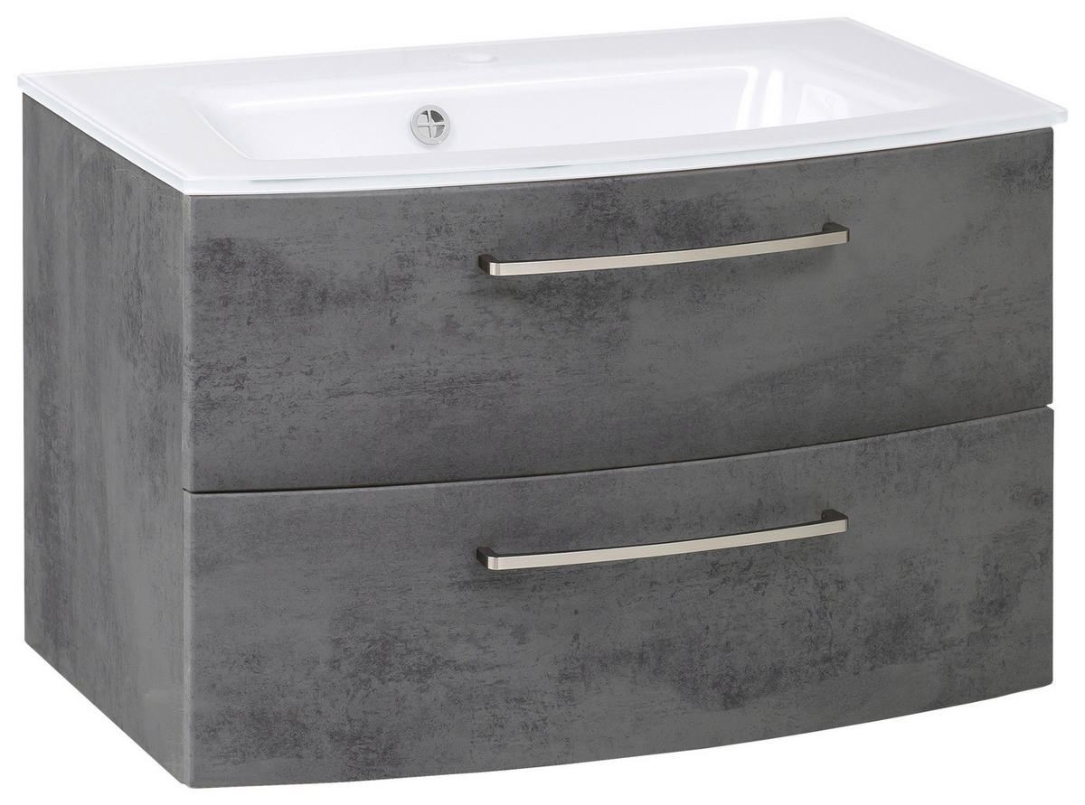 BADEZIMMER  in 110 cm  - Weiss/Grau, Konventionell, Glas/Holzwerkstoff (110cm) - Held