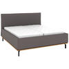 POLSTERBETT 180/200 cm,  in Graubraun, Matratze, Lattenrost, Bettkasten, H3 + H3 = fest  - Graubraun/Graphitfarben, Design, Holz/Textil (180/200cm) - Musterring