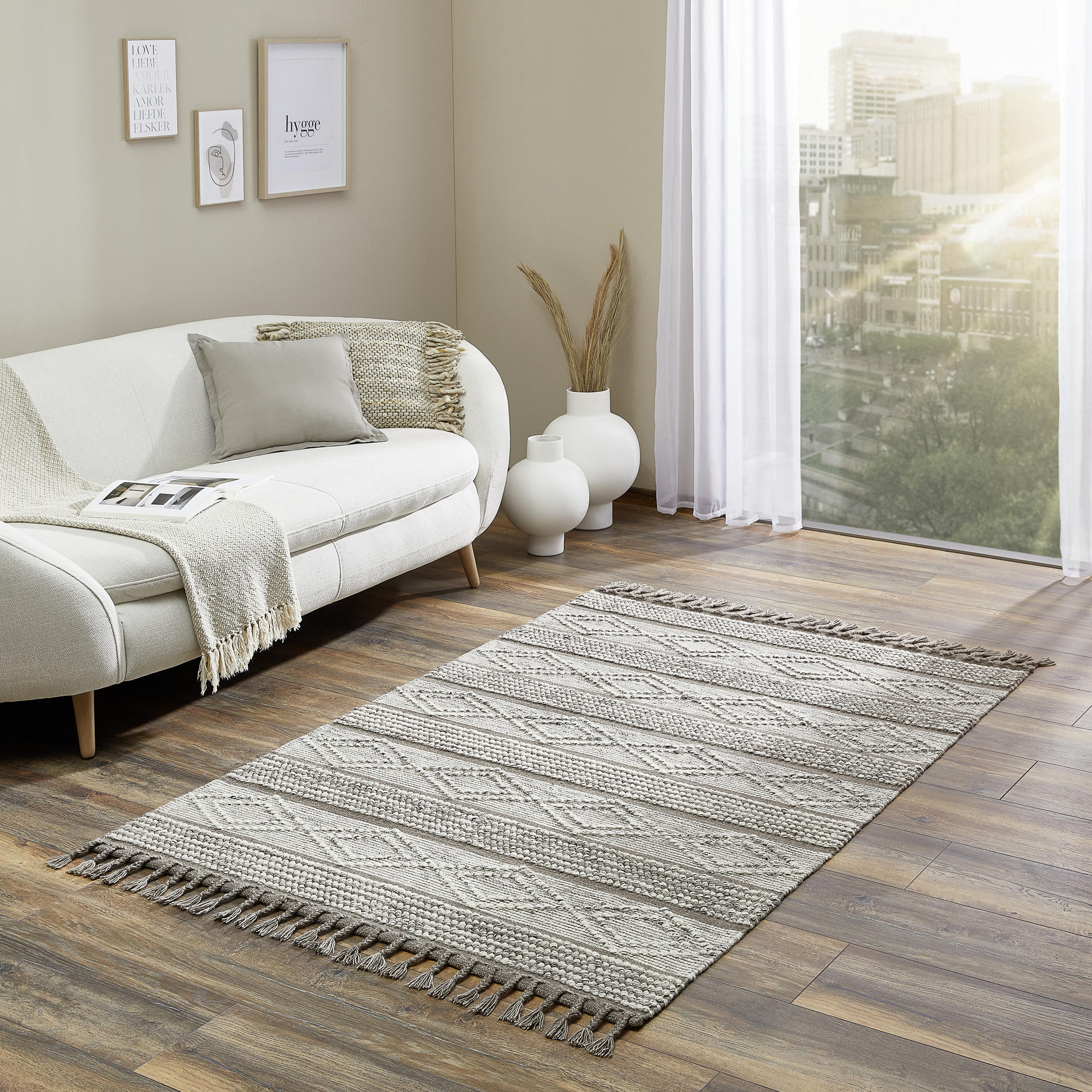 HANDWEBTEPPICH 70/130 cm Braun - Braun, LIFESTYLE, Textil (70/130cm) - Linea Natura