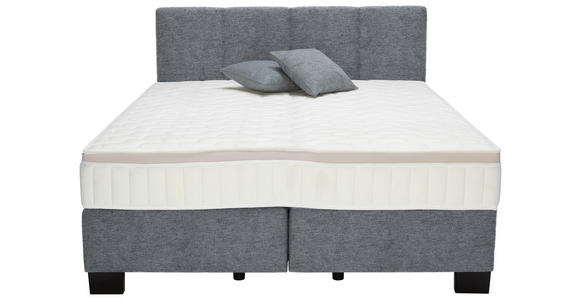 BOXSPRINGBETT 160/200 cm  in Dunkelgrau  - Dunkelgrau/Schwarz, Design, Kunststoff/Textil (160/200cm) - Hom`in