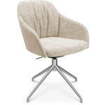 ARMLEHNSTUHL  in Aluminium Bouclé  - Creme/Alufarben, Design, Textil/Metall (58/81,5-84,5/60cm) - Johann Jakob