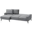 ECKSOFA in Velours Grau  - Schwarz/Grau, Basics, Holz/Textil (161/260cm) - Carryhome