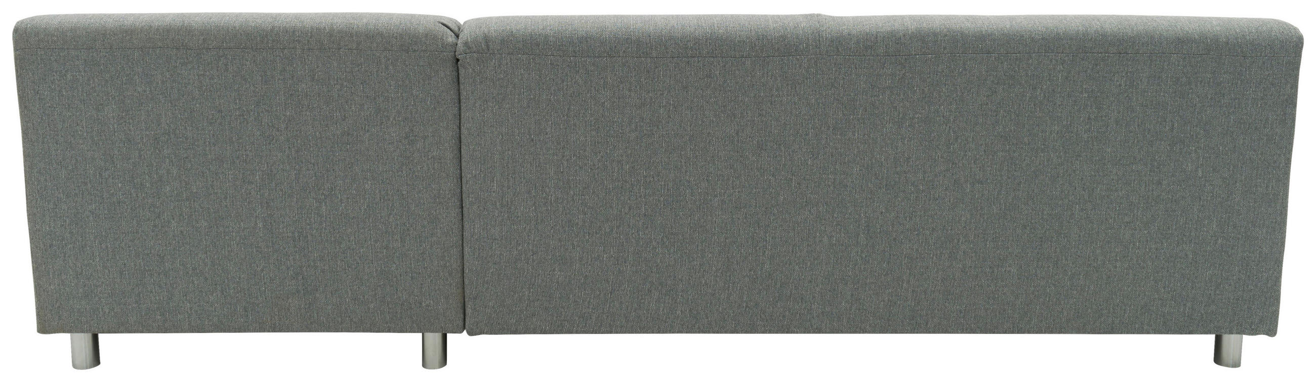 Ecksofa Silberfarben Webstoff - Chromfarben/Silberfarben, KONVENTIONELL, Textil/Metall (251/150cm)