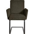 ARMLEHNSTUHL  in Stahl Chenille  - Schwarz/Braun, Design, Textil/Metall (56/92/60cm) - Dieter Knoll