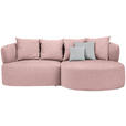 ECKSOFA in Flachgewebe Altrosa  235/166 cm  - Schwarz/Altrosa, MODERN, Kunststoff/Textil (235/166cm) - Hom`in