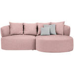 ECKSOFA in Flachgewebe Altrosa  235/166 cm  - Schwarz/Altrosa, MODERN, Kunststoff/Textil (235/166cm) - Hom`in