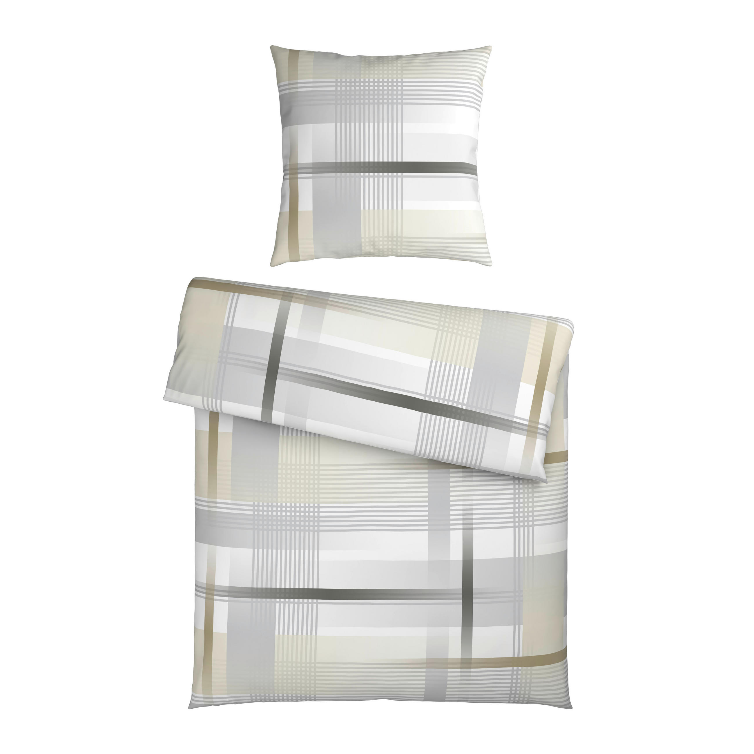 BETTWÄSCHESET Flanell 160/210 cm  65 cm/100 cm  - Goldfarben, Konventionell, Textil (160/210cm) - Esposa