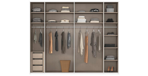 SCHWEBETÜRENSCHRANK 271/223/68 cm 2-türig Weiß, Eiche Artisan  - Eichefarben/Weiß, Design, Glas/Holzwerkstoff (271/223/68cm) - Xora