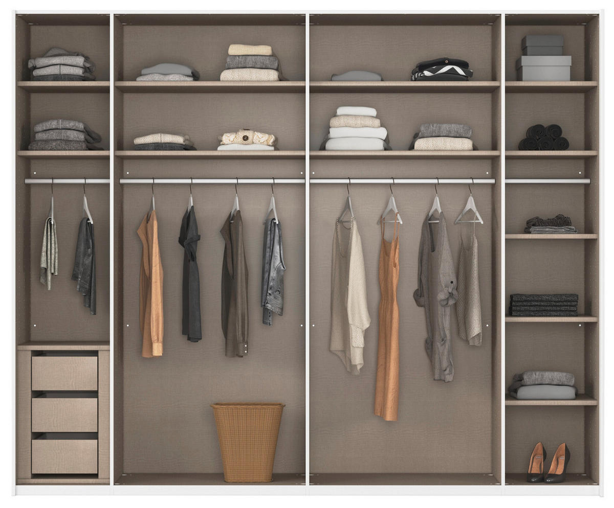 SCHWEBETÜRENSCHRANK 271/223/68 cm 2-türig Weiß, Eiche Artisan  - Eichefarben/Weiß, Design, Glas/Holzwerkstoff (271/223/68cm) - Xora
