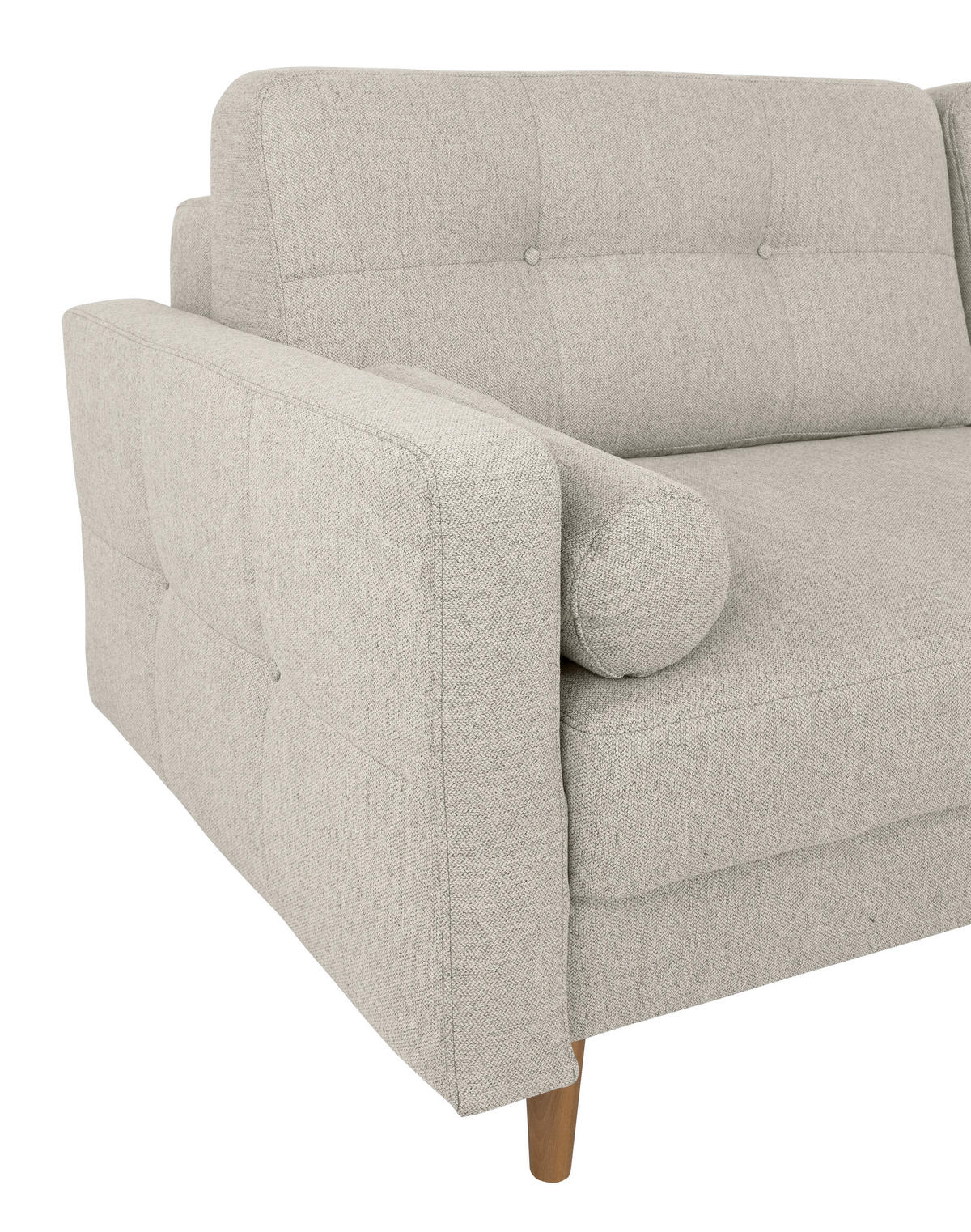 SCHLAFSOFA in Hellgrau  - Buchefarben/Hellgrau, Design, Holz/Textil (222/93/99cm) - MID.YOU