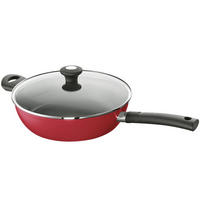 SCHMORPFANNE PTFE-Antihaftbeschichtung 28 cm  - Anthrazit/Rot, Basics, Glas/Metall (28cm) - Schulte Ufer