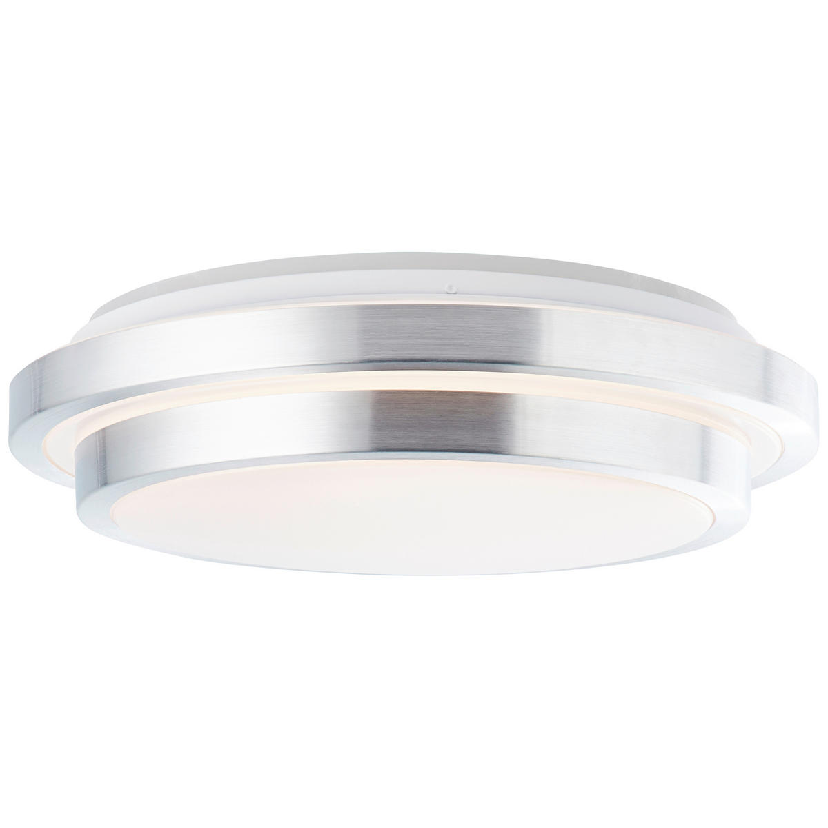 LED-DECKENLEUCHTE 41/12,5 cm   - Silberfarben/Weiß, KONVENTIONELL, Kunststoff/Metall (41/12,5cm) - Brilliant