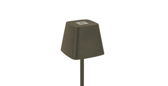 AKKU-TISCHLEUCHTE Lino 10/38 cm - Grau, Design, Kunststoff/Metall (10/38cm) - Novel